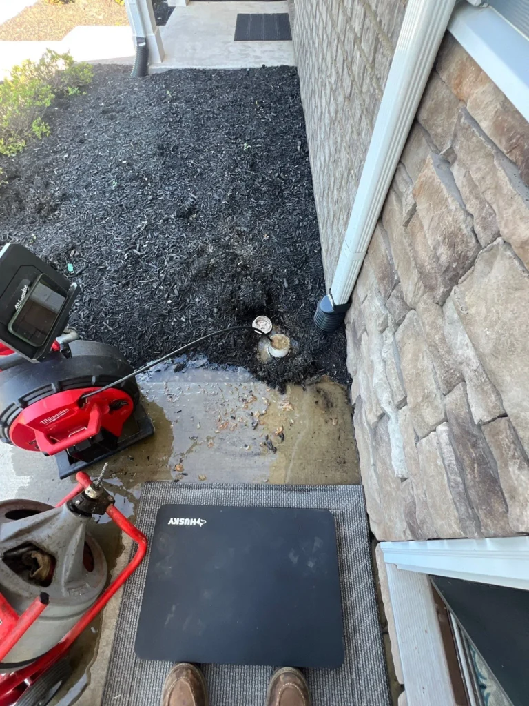 Drain cleaning underway at a Lebanon property
