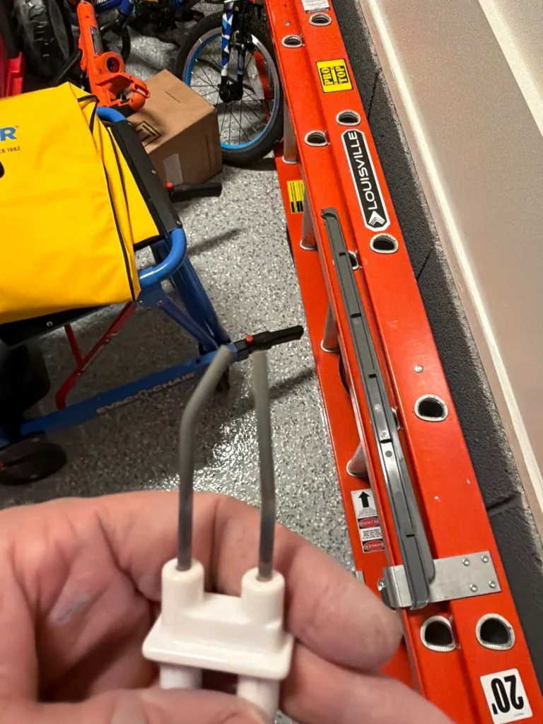Rinnai tankless water heater opened up for repair in a Nashville home