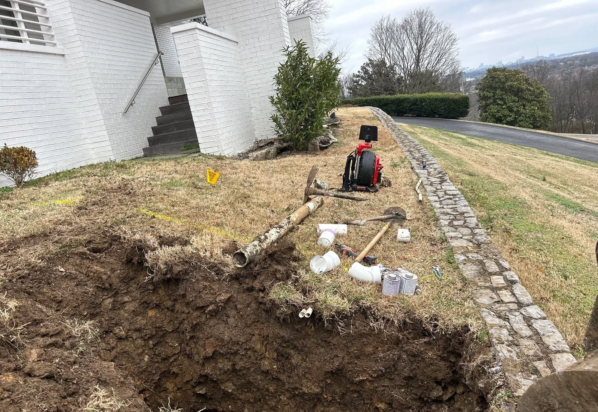 Excavated Drain Line Section Replacement in Nashville